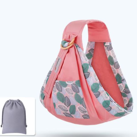 porte-bébé-ergonomique-rose-avec-feuille